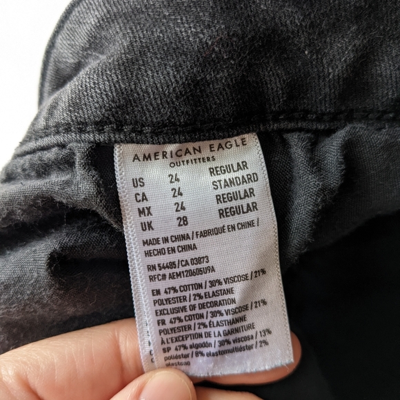 American Eagle Outfitters Black Next Level Stretch Jegging Jeans Size 24 - Picture 6 of 8